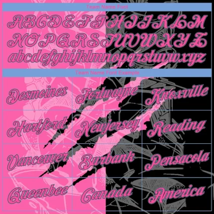 Custom Graffiti Pattern Pink Black-Light Blue 3D Scratch Authentic Basketball Jersey - Image 3