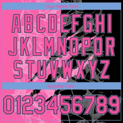 Custom Graffiti Pattern Pink Black-Light Blue 3D Scratch Authentic Basketball Jersey - Image 4