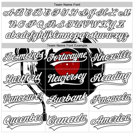 Custom White Black 3D Pattern Design Music Festival Vintage Vinyl Record Authentic Baseball Jersey - Image 4