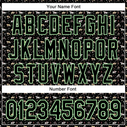 Custom Black Pea Green-White 3D Pattern Design Rodeo Cowboy Authentic Baseball Jersey - Image 5