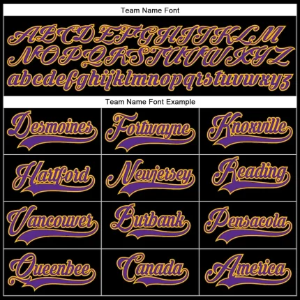 Custom Black Purple-Gold Hockey Lace Neck Jersey - Image 4