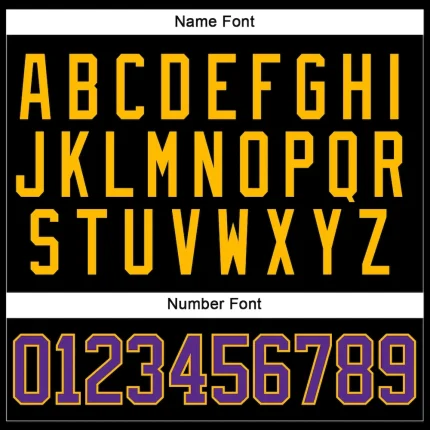 Custom Black Purple-Gold Hockey Lace Neck Jersey - Image 5