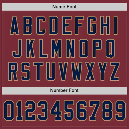 Custom Burgundy Navy-Old Gold Mesh Authentic Throwback Football Jersey - Image 4