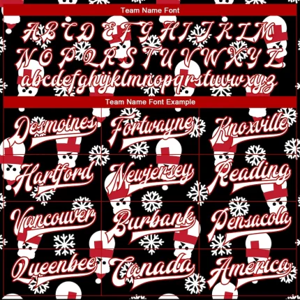 Custom Black White-Red Christmas 3D Bomber Full-Snap Varsity Letterman Jacket - Image 4