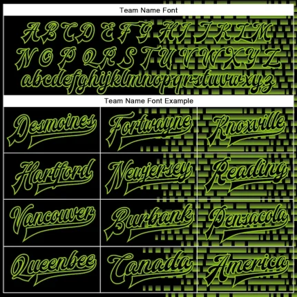 Custom Black Neon Green Halftone 3D Pattern Design Bomber Full-Snap Varsity Letterman Jacket - Image 4