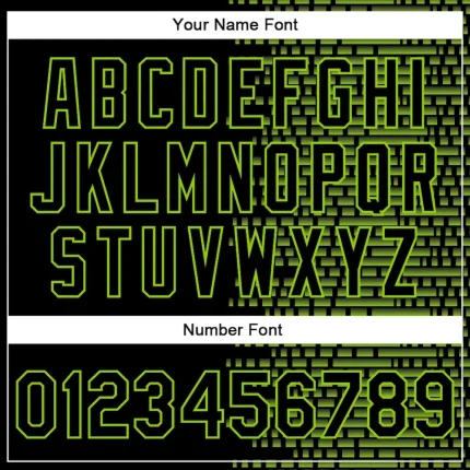 Custom Black Neon Green Halftone 3D Pattern Design Bomber Full-Snap Varsity Letterman Jacket - Image 5