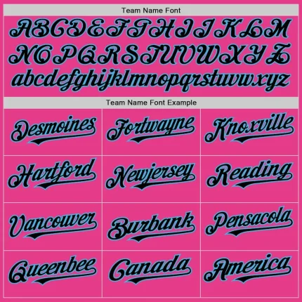 Custom Pink Black-Sky Blue Bomber Full-Snap Varsity Letterman Two Tone Hoodie Jacket - Image 4