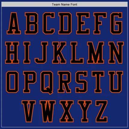 Custom Royal Black-Orange Bomber Varsity Letterman Zipper Jacket - Image 4