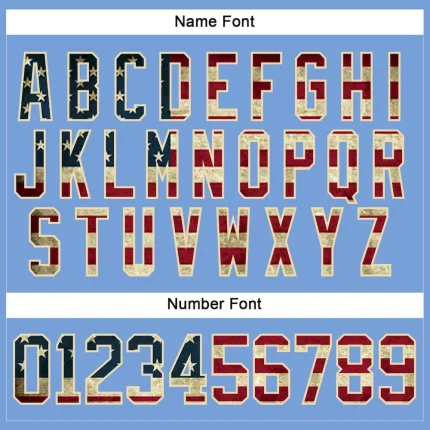 Custom Light Blue Vintage USA Flag Cream-Navy Hockey Lace Neck Jersey - Image 5