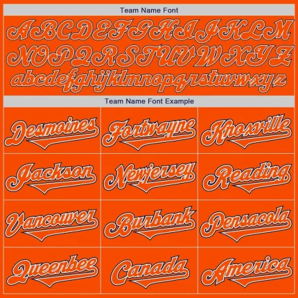 Custom Orange White-Navy Authentic Baseball Jersey - Image 4