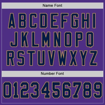 Custom Purple Navy-Old Gold Mesh Authentic Throwback Football Jersey - Image 4