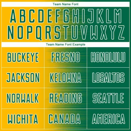 Custom Kelly Green Gold-White Gradient Line Sublimation Soccer Uniform Jersey - Image 5