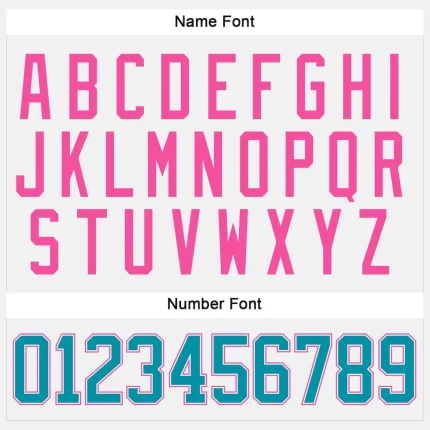 Custom White Teal-Pink Hockey Lace Neck Jersey - Image 5