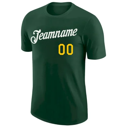 Custom Green White-Gold Performance T-Shirt - Image 5