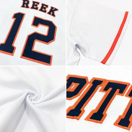 Custom White Orange-Royal Authentic Throwback Rib-Knit Baseball Jersey Shirt - Image 7